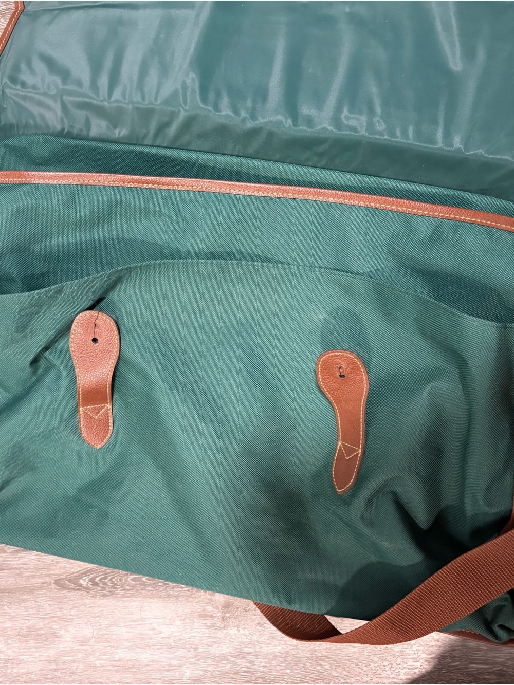Polo by Ralph Lauren Green Canvas Duffel with Brown Leather Trim - Picture 6 of 7